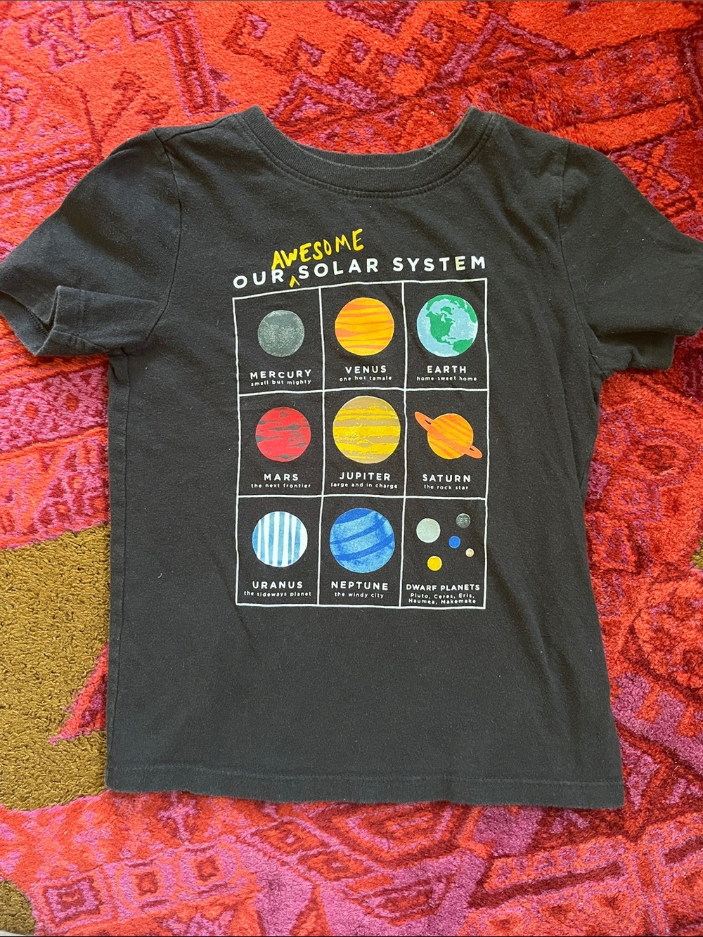 Old Navy Black Kids Solar System Graphic Tee